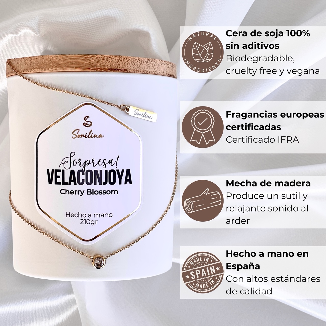 Vela con Joya dorada OUTLET