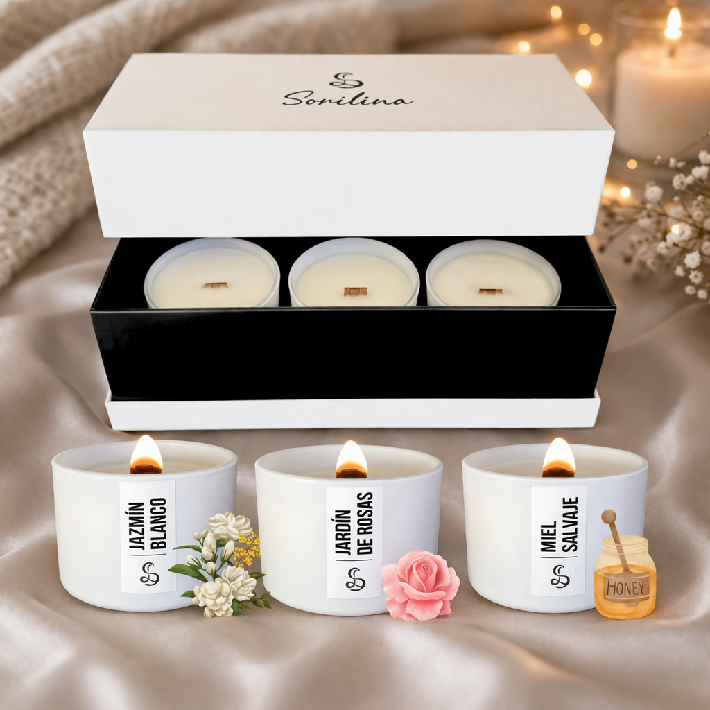 Set 3 Velas Blanco