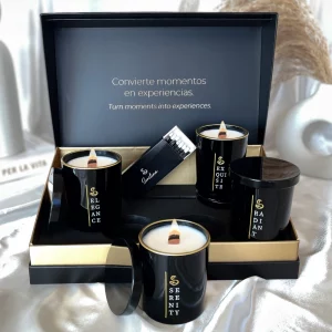 Set de velas premium. Set de velas de lujo. Set de 4 velas de alta calidad con caja de cerillas incluidas.