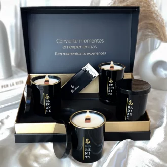 Set de velas premium. Set de velas de lujo. Set de 4 velas de alta calidad con caja de cerillas incluidas.