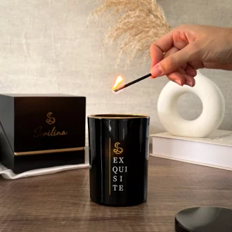 vela aromatica premium. vela aromatica con cera de soja y mecha de madera