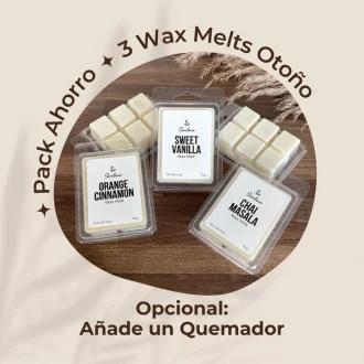 pack ahorro wax melts con aromas de otoño.