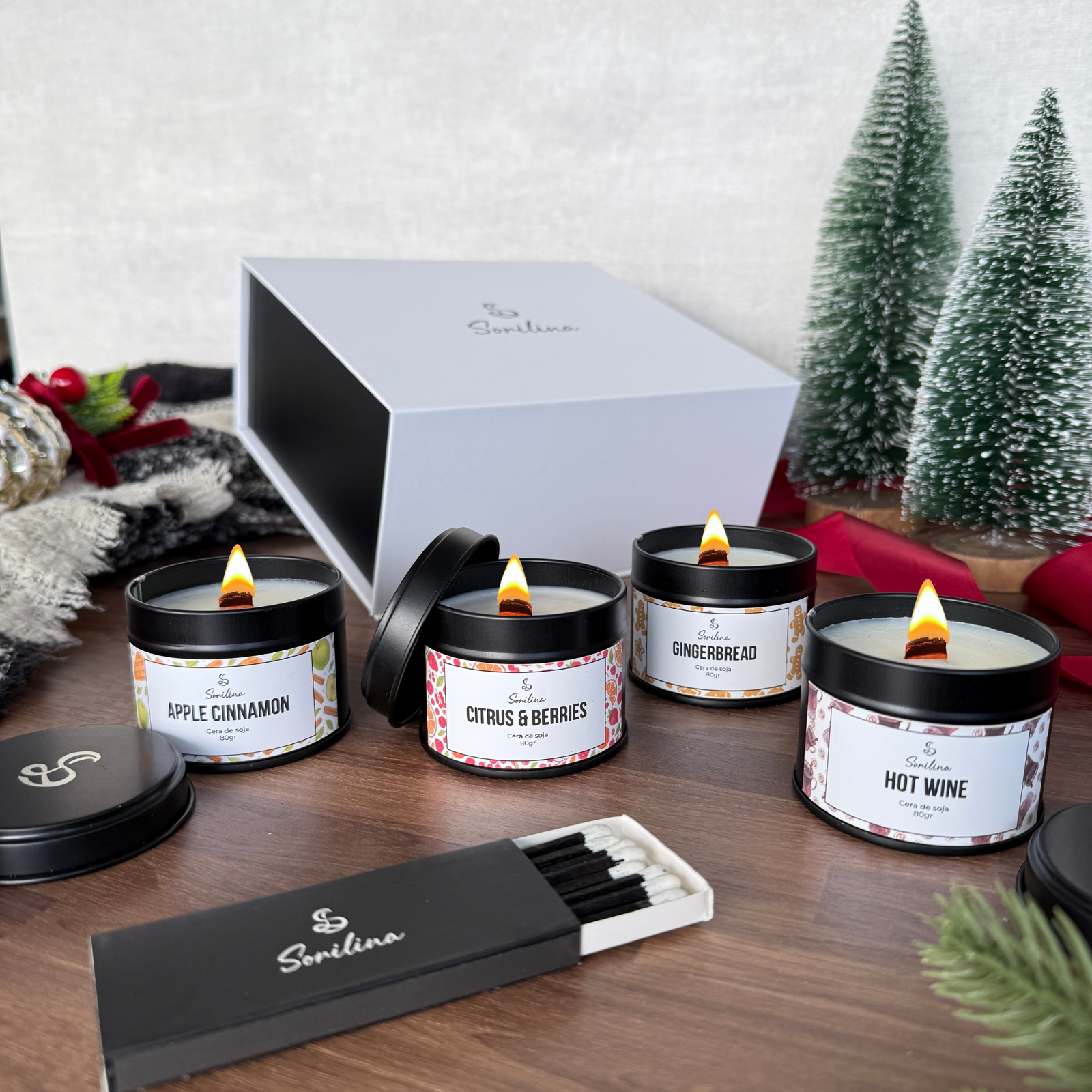 set de velas navidad